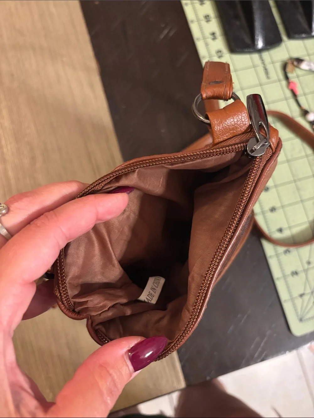 Leather Unisex Crossbody Bag  - Tan Shoulder Sling